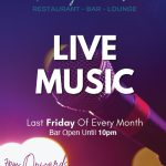 Live music the last Friday of every month in the Greenhouse restaurant 7pm Onwards