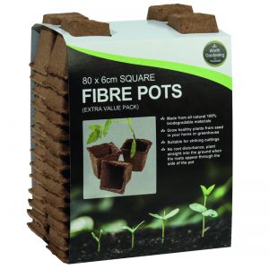 80 6cm Square Fibre Pots (Extra Value Pack)