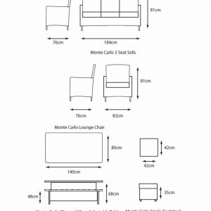 Monte Carlo Stone Lounge Dining Set with Adjustable Table